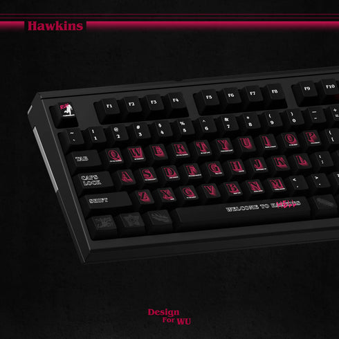Set de Keycaps Wukds Stranger Things Hawkins | PBT | ANSI | 172 Teclas